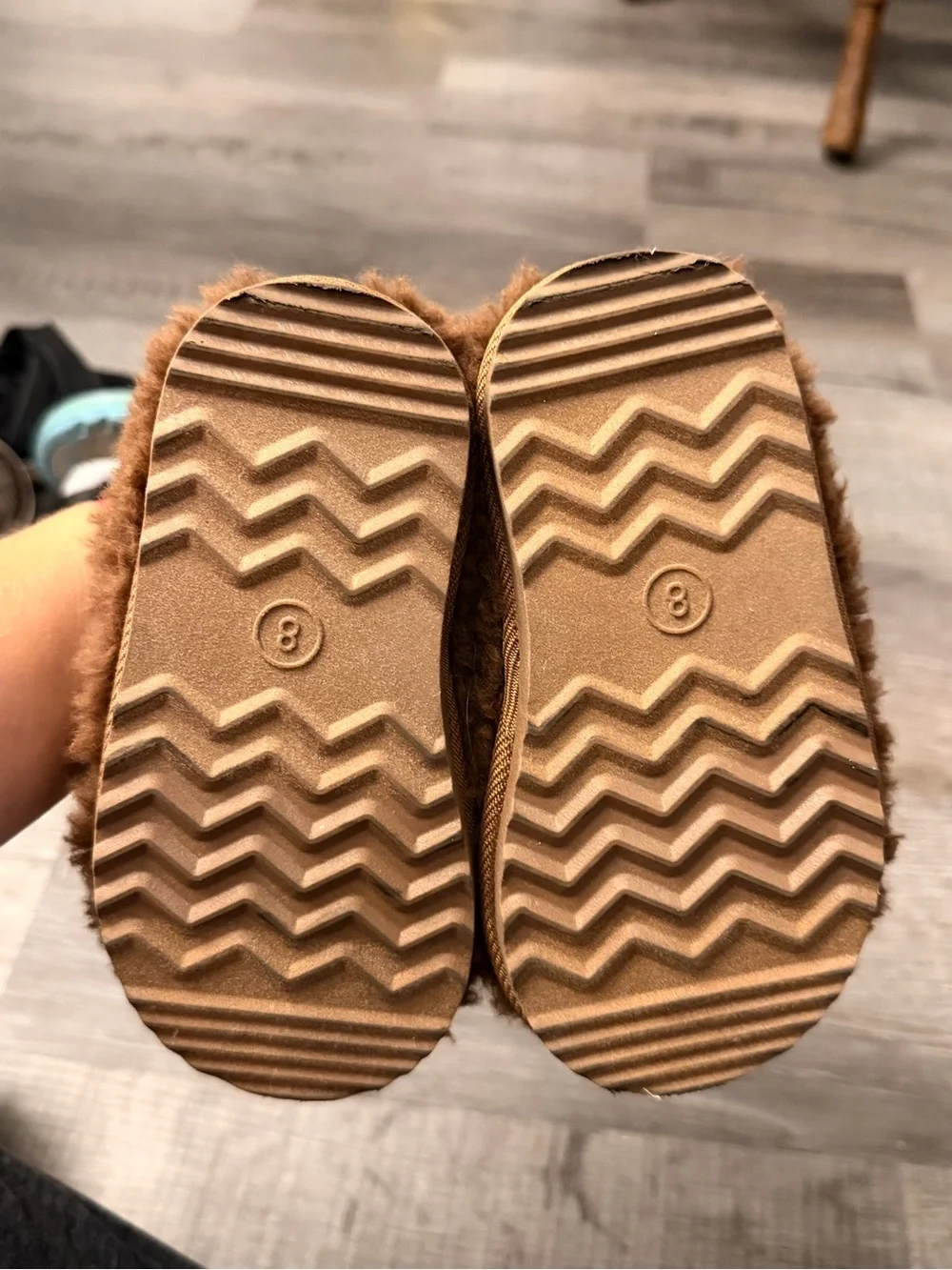 Brown Kids Slip-On Slippers Ugg style (not brand)